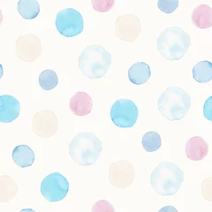 Tapeten Watercolor seamless pattern with circles, texture, design. © Neitiry