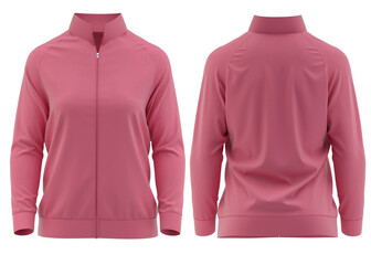  Women’s tracksuit jacket mockup, 3d rendering [ Pink ]