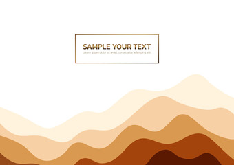 Abstract background, gradient brown desert, wave brown layer sand Vector, brown mountains.