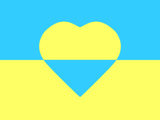 Ukraine. Love Ukraine concept. Flag of Ukraine with heart. Blue and yellow illustration.  © Helen 