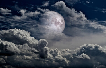 moon and clouds - 492379313