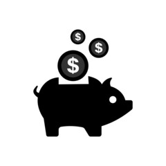 Piggy bank icon on white background vector illustration