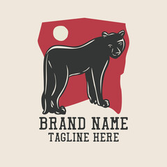 panther vintage t shirt design template