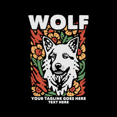 t shirt design wolf
