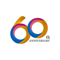 60th anniversary logotype template design
