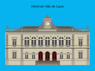 Fototapeta premium Hôtel de ville de Laon, France Laon Town Hall 