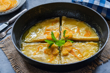 Crepes Suzette - French pancakes with orange liqueur sauce