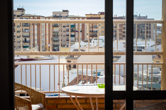 Sunny View From Balcony In Spain