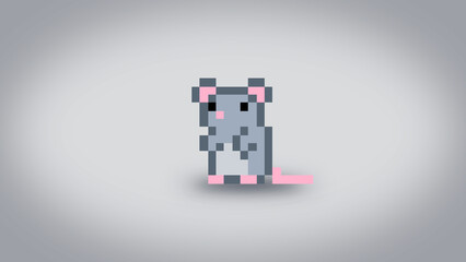 Cute pixel mouse background - high res 4k wallpaper