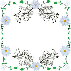 Flower framework, file EPS.8 illustration.