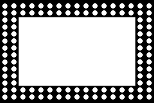 Black color frame of white dots with blank copy space