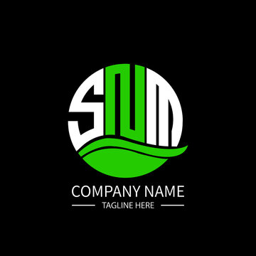 SNM logo monogram isolated on circle element design template, SNM letter logo design on black background. SNM creative initials letter logo concept.  SNM letter design.