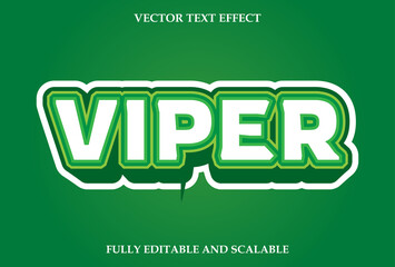 viper text effect editable with green color gradation.