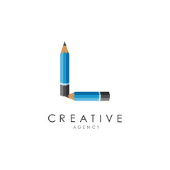 Creative Agency Logo Featuring Pencil and L Pen