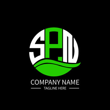 SPN logo monogram isolated on circle element design template, SPN letter logo design on black background. SPN creative initials letter logo concept.  SPN letter design.
