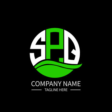 SPQ logo monogram isolated on circle element design template, SPQ letter logo design on black background. SPQ creative initials letter logo concept.  SPQ letter design.