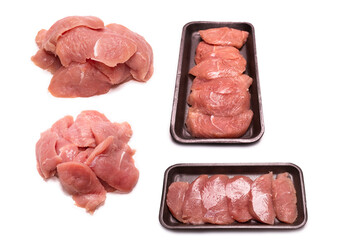 Turkey fillet isolated on a white background.