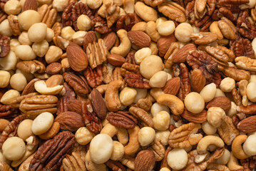 Mix of nuts as a background.