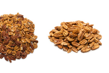 Pecan-nut isolated on white background.