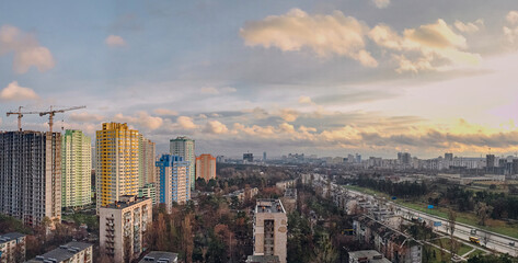 Fototapeta na wymiar Sleeping quarters of Kyiv - the capital of Ukraine