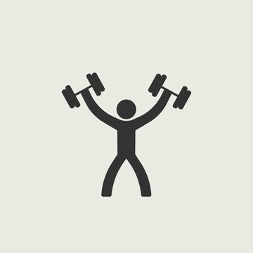 weight-lifter vector icon illustration sign 