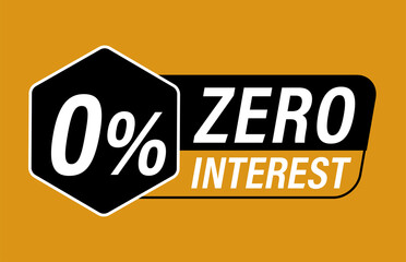 zero percent interest' vector icon, finance abstract. 