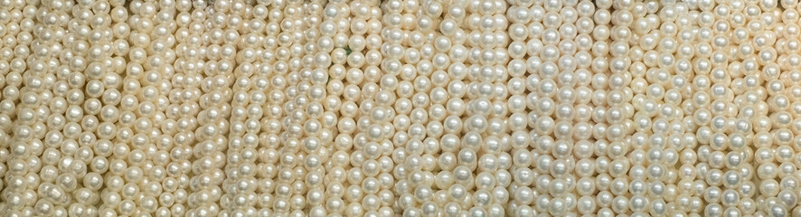 Pile of pearl on the white background