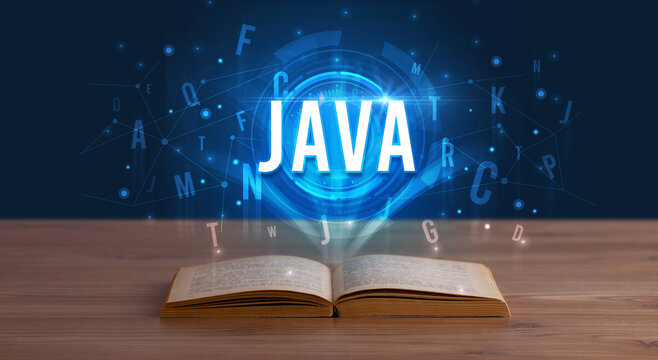 Technology abbreviation coming out from an open book