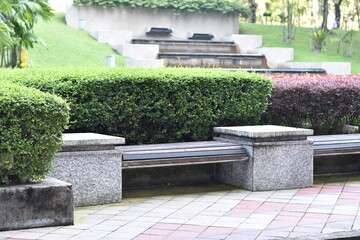 stone bench in the garden