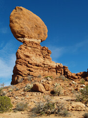Balanced Rock is one of the most popular features of Arches National Park, situated in Grand County, Utah, United States