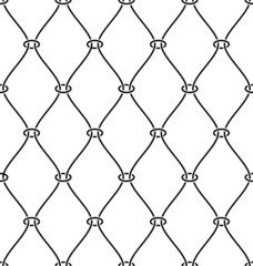 Vector seamless texture. Modern geometric background. Lattice with wavy lines.