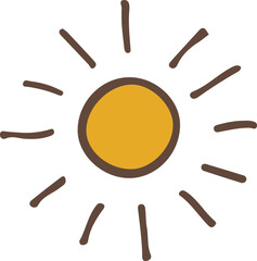 Hand-drawn sun illustration, Travel element, Adventure theme