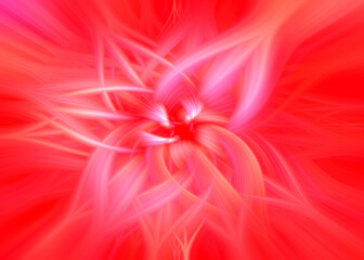Bright white abstract flower with red background color