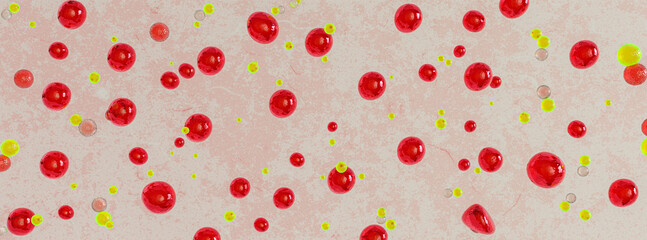 Biological concept, red microbes, 3D illustration.
