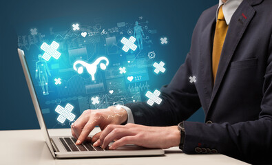 hand browsing on the internet for medical issues