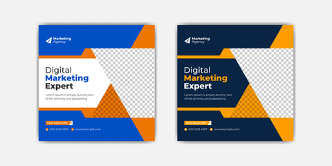 Digital marketing agency corporate business social media post design social media story flyer layout square banner template