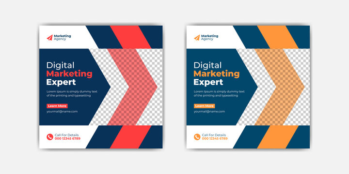 Digital marketing agency corporate business social media post design social media story flyer layout squar banner template
