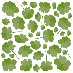 Illustration Vector Background of Beautiful Fresh Green Leaves on Tree Branches.

