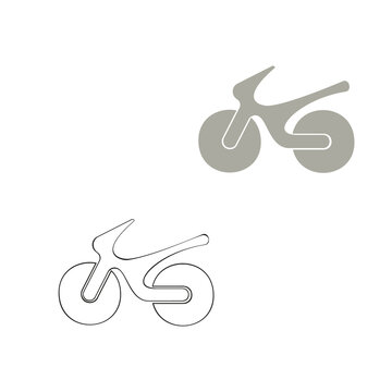 An outline vector illustration of two stylized motorbikes isolated on transparent background. Designed in grey, black and white colors for web concepts, templates, prints.