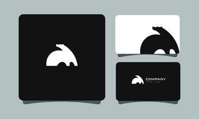 Polar Bear Minimalist Logo with Businesscard Design