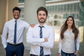 Group of smiling business people