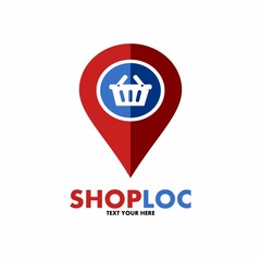Shopping location vector logo template. This design use bag symbol. Suitable for business.