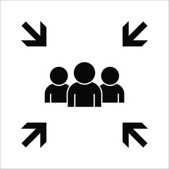 Meeting point vector icon. Thin line black meeting point icon, vector illustration from editable human resources concept on white background.
