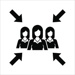 Meeting point vector icon. Thin line black meeting point icon, vector illustration from editable human resources concept on white background.