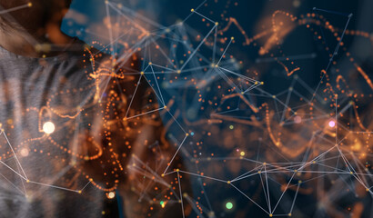 sphere network structure - abstract design connection design