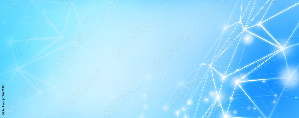 Canvas Prints panoramic abstract dot and triangle connection background., the world is connect and smaller concept