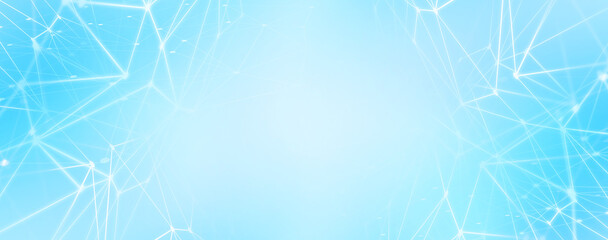 Panoramic abstract dot and triangle connection background., The world is connect and smaller concept, Digital futuristic Earth minimalism background