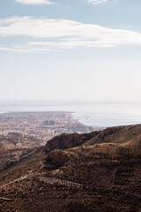 Scenic panorama of the gulf of Almeria and the city from the nearby hills