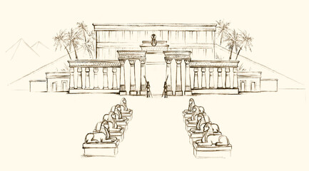 Fototapeta premium Pharaoh's palace in ancient egypt