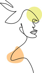 Poster with minimal female face single line drawing.